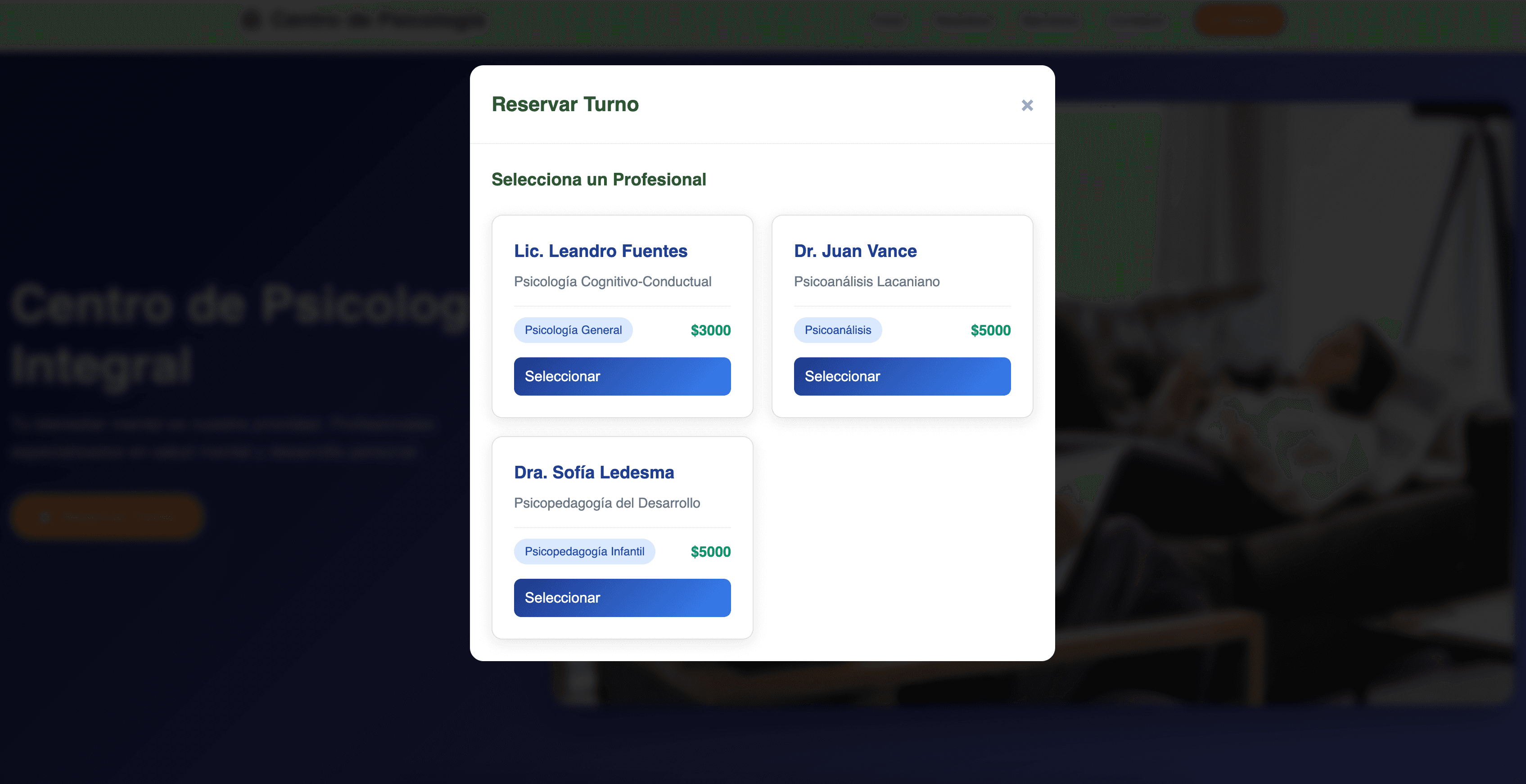 Dashboard PC - Gestión de Turnos
