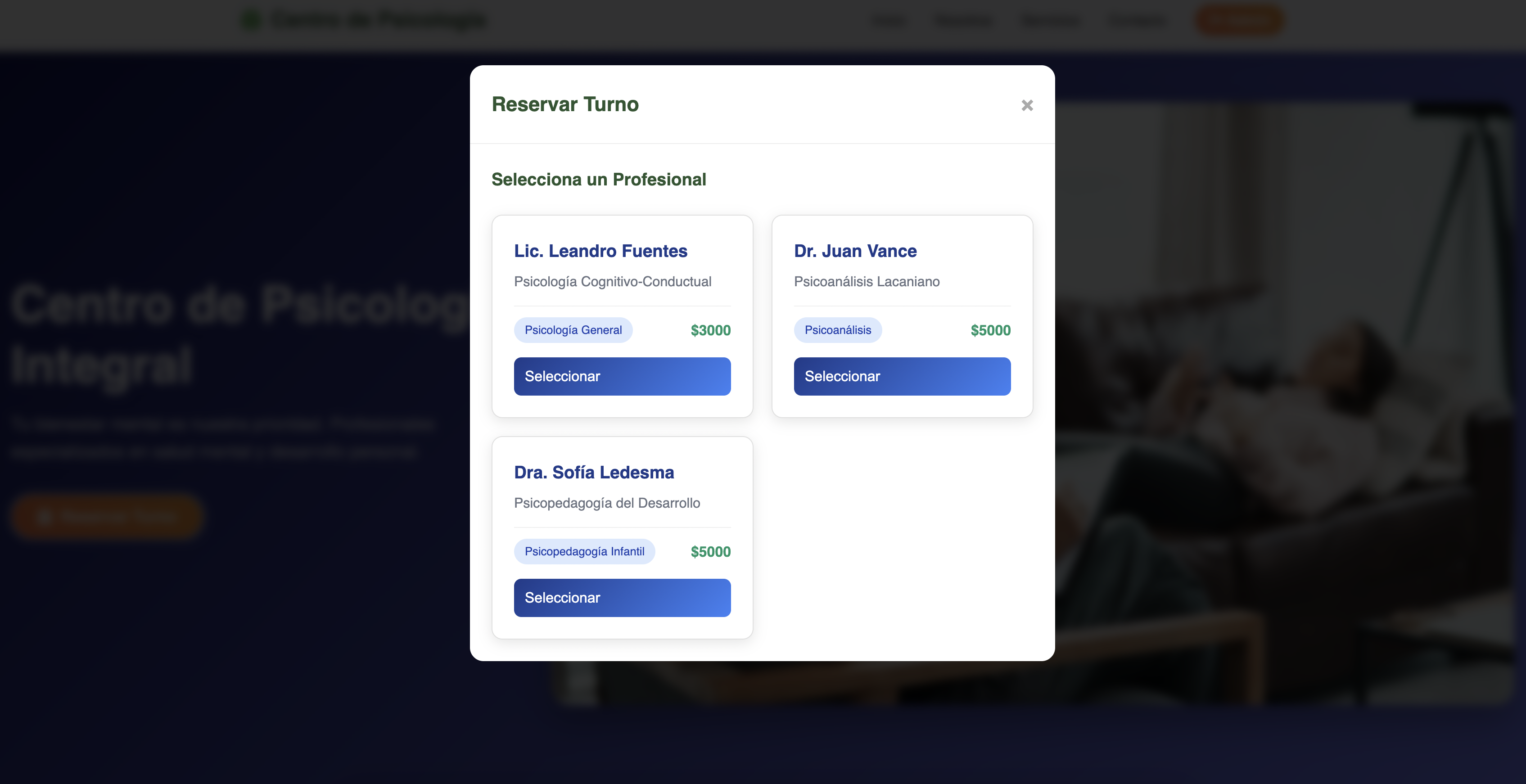 Dashboard PC - Gestión de Turnos